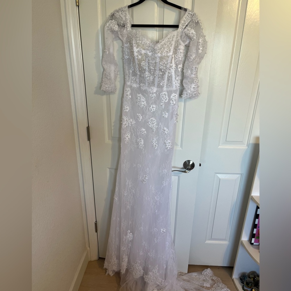 White Lace Wedding Gown